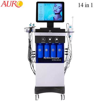 피부 미용 전기는 하이드라데르마브라션 수력전기 얼굴 기계 120W 14 핸들을 이끌었습니다